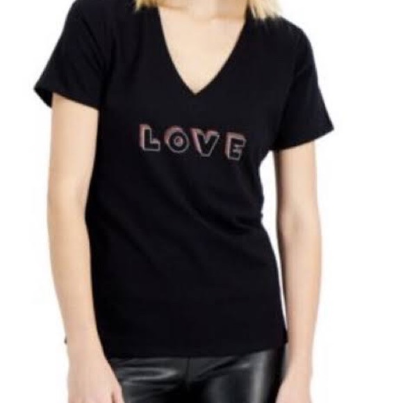 INC International Concepts Tops - INC International Concepts Black Cotton Love
Graphic-Print T-Shirt Size Large